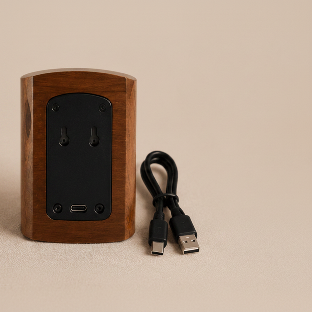 Wooden Motion Sensor Night Light USB back panel