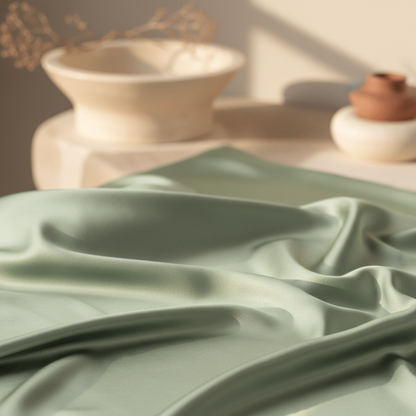 100% Mulberry Silk Pillowcase fabric texture close-up