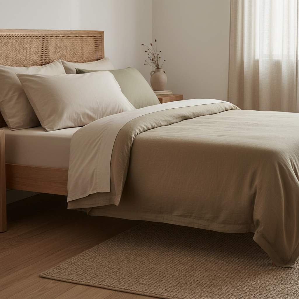 100% Mulberry Silk Pillowcase in morning light bedroom